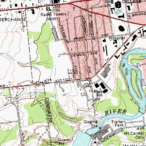 Topographic Map of Plattsburgh Church of Christ, NY
