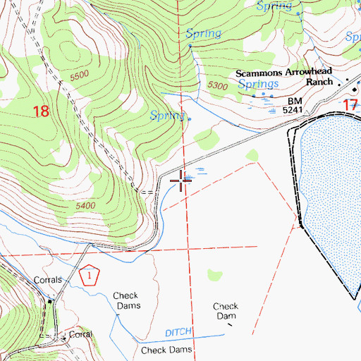 Topographic Map of Eightmile Creek, CA