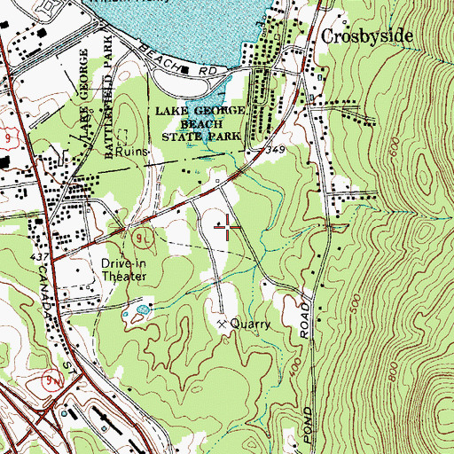 Topographic Map of Lake George Elementary School, NY
