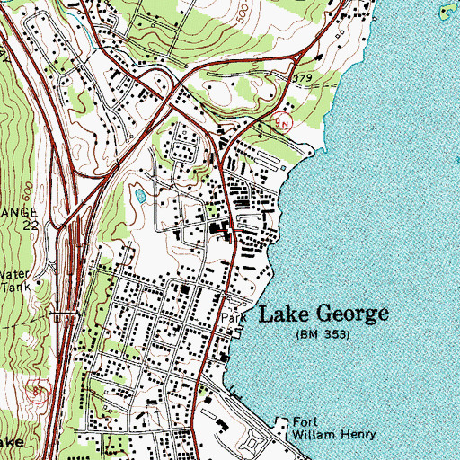 Topographic Map of Lake George Junior - Senior High School, NY