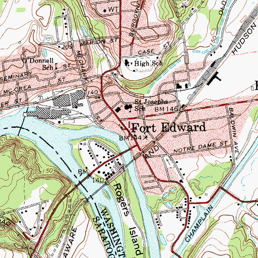 Topographic Map of Village Baptist Church, NY