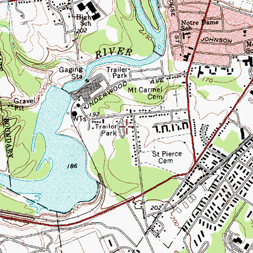 Topographic Map of Collins Trailer Court, NY