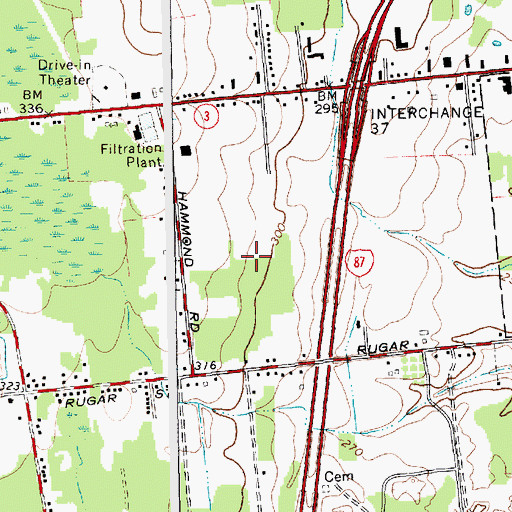 Topographic Map of Pleasant Acres Mobile Home Park, NY