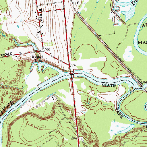 Topographic Map of Carpenter's Flats Bridge, NY
