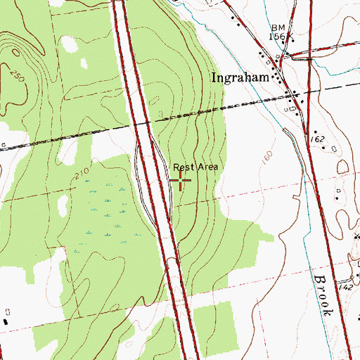Topographic Map of Beekmantown Northbound Rest Area, NY