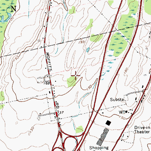 Topographic Map of Shady Oaks Recreational Vehicle Park, NY