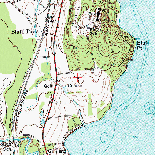 Topographic Map of Bluff Point Golf and Country Club, NY
