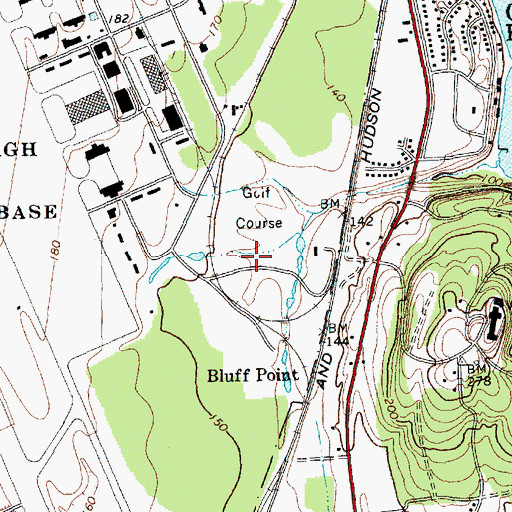 Topographic Map of The Barracks Golf Course, NY