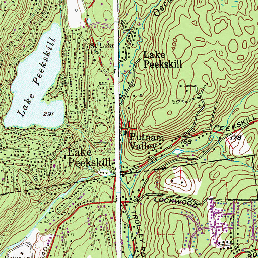 Topographic Map of Putnam Valley Free Library, NY