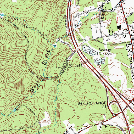 Topographic Map of Veterans Memorial Toll Plaza, NY