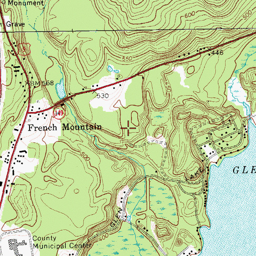 Topographic Map of Lake George Recreational Vehicle Park, NY