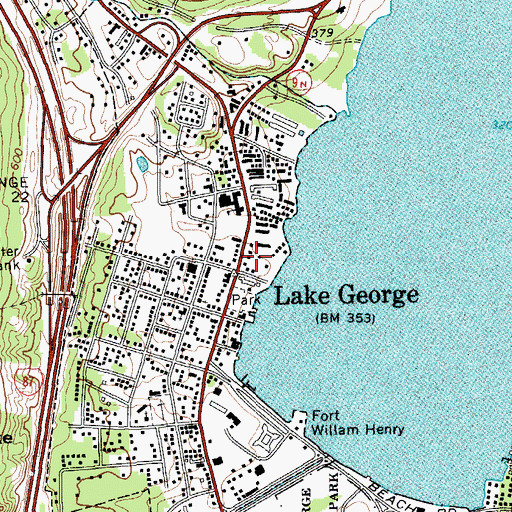 Topographic Map of Caldwell - Lake George Library, NY