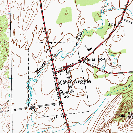 Topographic Map of Argyle Free Library, NY