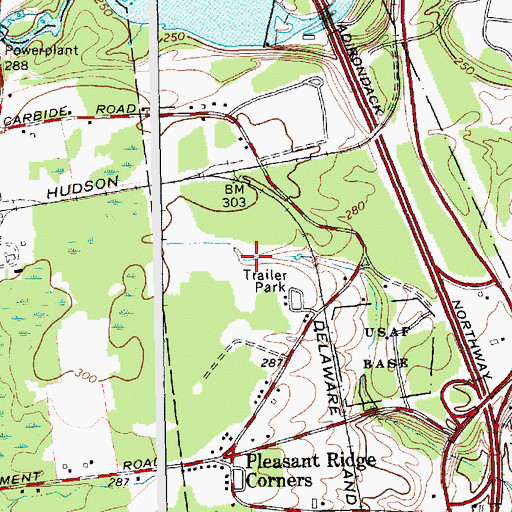 Topographic Map of Abenaki Mobile Home Park, NY