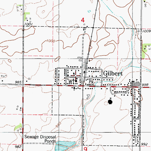 Topographic Map of Gilbert First Responders, IA