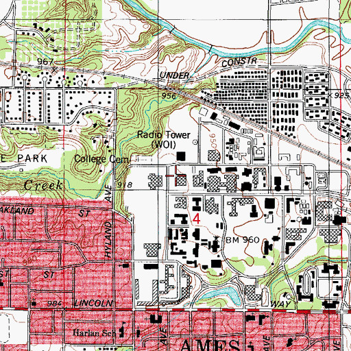 Topographic Map of Iowa State University Department of Public Safety, IA