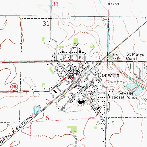 Topographic Map of Corwith Emergency Medical Technicians, IA