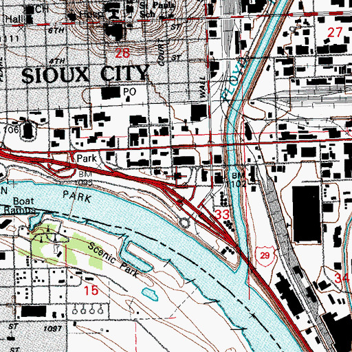 Topographic Map of Siouxland Paramedics Medical Transport, IA