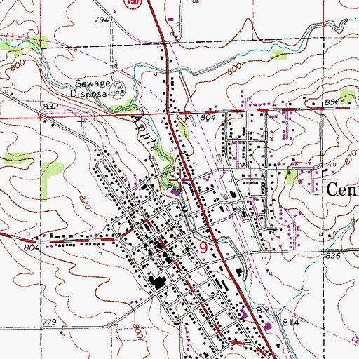 Topographic Map of Center Point Ambulance Service, IA
