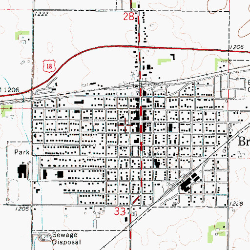 Topographic Map of West Hancock Ambulance Service, IA