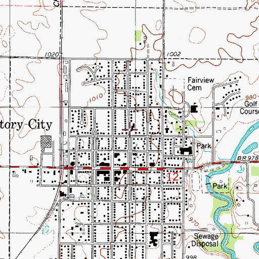 Topographic Map of Story City Ambulance Service, IA