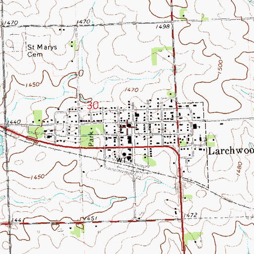 Topographic Map of Larchwood Emergency Medical Services, IA