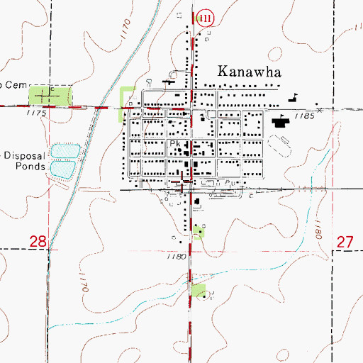 Topographic Map of Kanawha First Responder Unit, IA