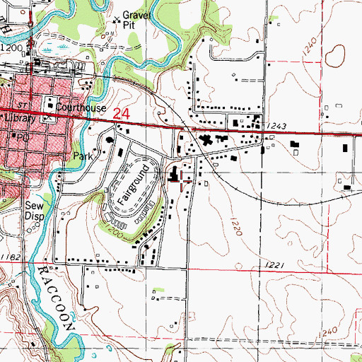 Topographic Map of Sac County Ambulance Service, IA
