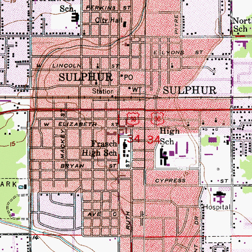 Topographic Map of Henning Memorial United Methodist Childcare Center, LA