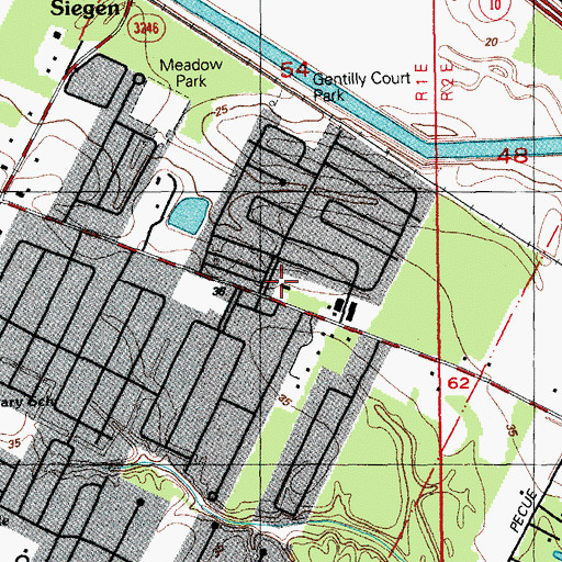 Topographic Map of Lads and Lassies Academy, LA