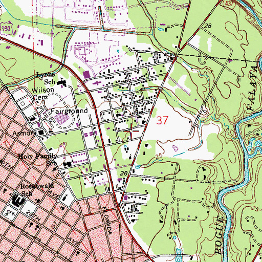 Topographic Map of Little Red Schoolhouse of Covington Day Care Center, LA