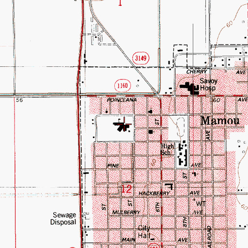 Topographic Map of Mamou Head Start School, LA