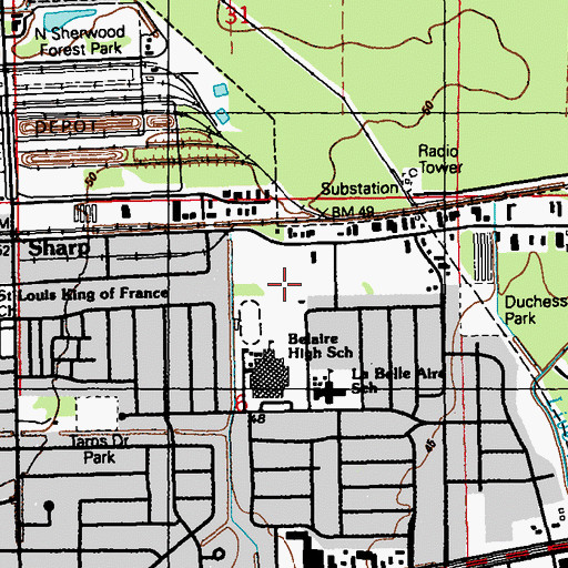 Topographic Map of LaBelle Aire Head Start Center School, LA