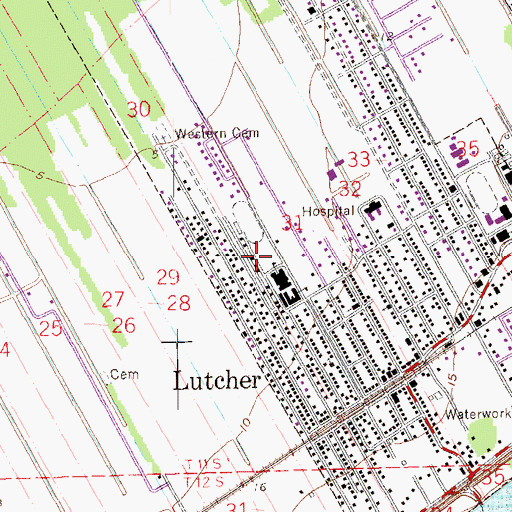 Topographic Map of Lutcher Head Start Center I School, LA