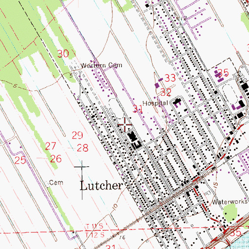 Topographic Map of Lutcher Head Start Center II School, LA