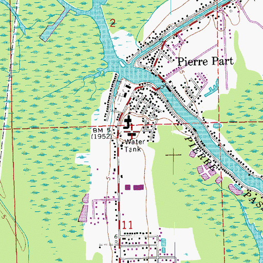 Topographic Map of Pierre Part Head Start School, LA