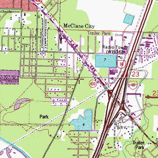 Topographic Map of Delgado Community College Northshore Slidell Campus, LA