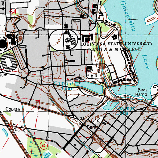 Topographic Map of Louisiana State University Blake Hall, LA