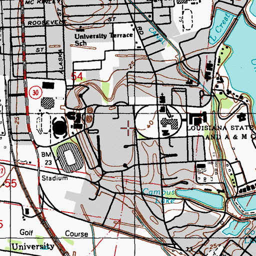 Topographic Map of Louisiana State University David Boyd Hall, LA