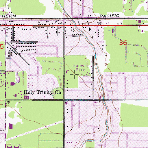 Topographic Map of B B Trailer Park, LA