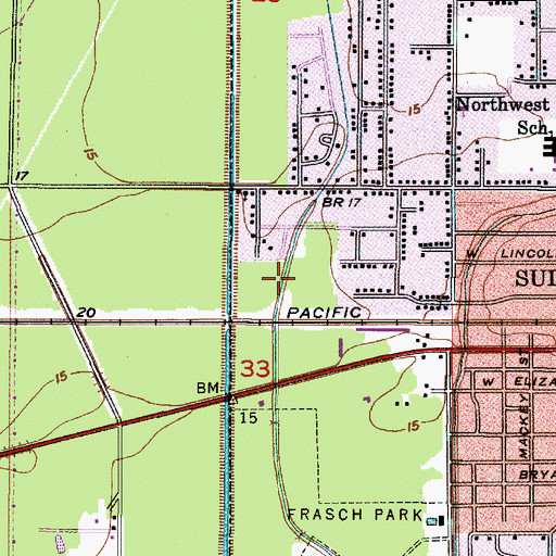Topographic Map of Fontenot Mobile Home Park, LA