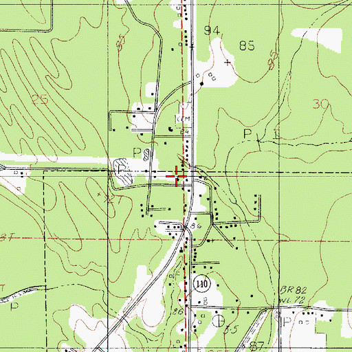 Topographic Map of Antioch Baptist Church, LA