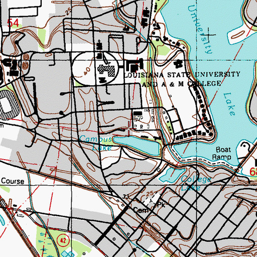 Topographic Map of Louisiana State University McVoy Hall, LA
