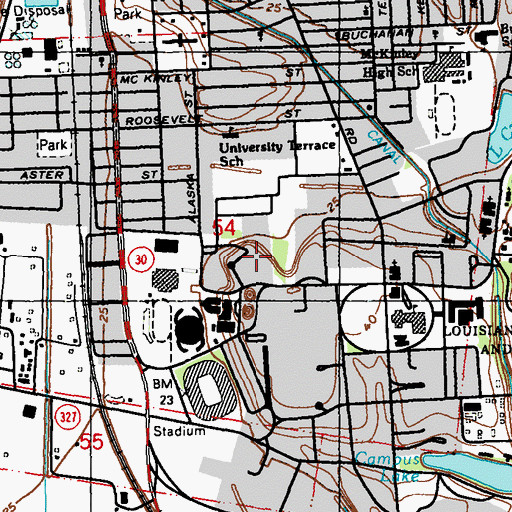 Topographic Map of Louisiana State University Taylor Hall, LA