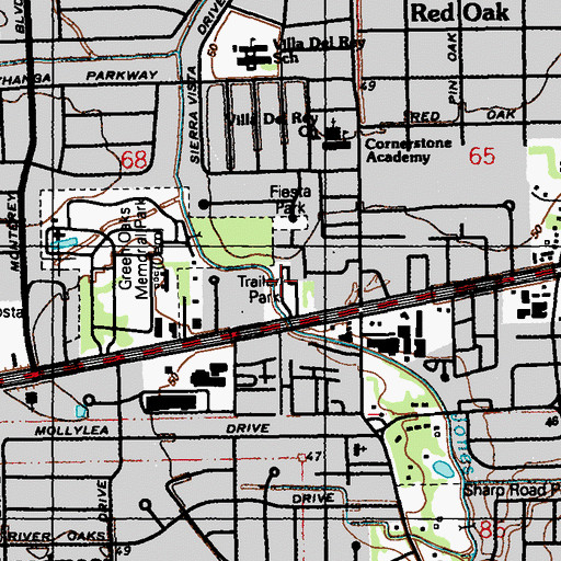 Topographic Map of Broadmoor Mobile Home Park, LA
