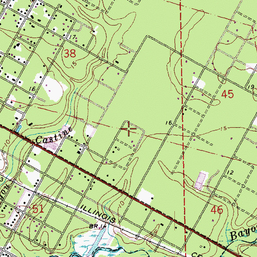 Topographic Map of Chahta Mobile Home Park, LA
