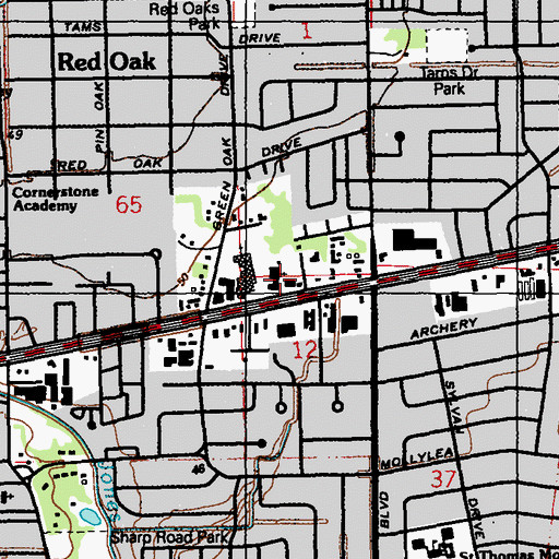 Topographic Map of Oceans Behavioral Hospital of Baton Rouge, LA