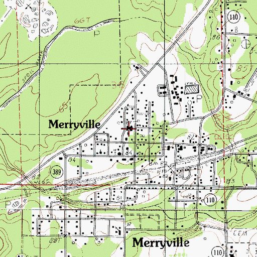 Topographic Map of Merryville Nursing Center, LA