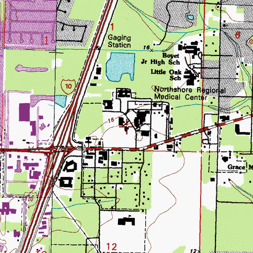 Topographic Map of North Shore Living Center, LA