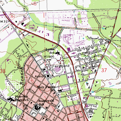 Topographic Map of Saint Tammany Community Wellness Center, LA